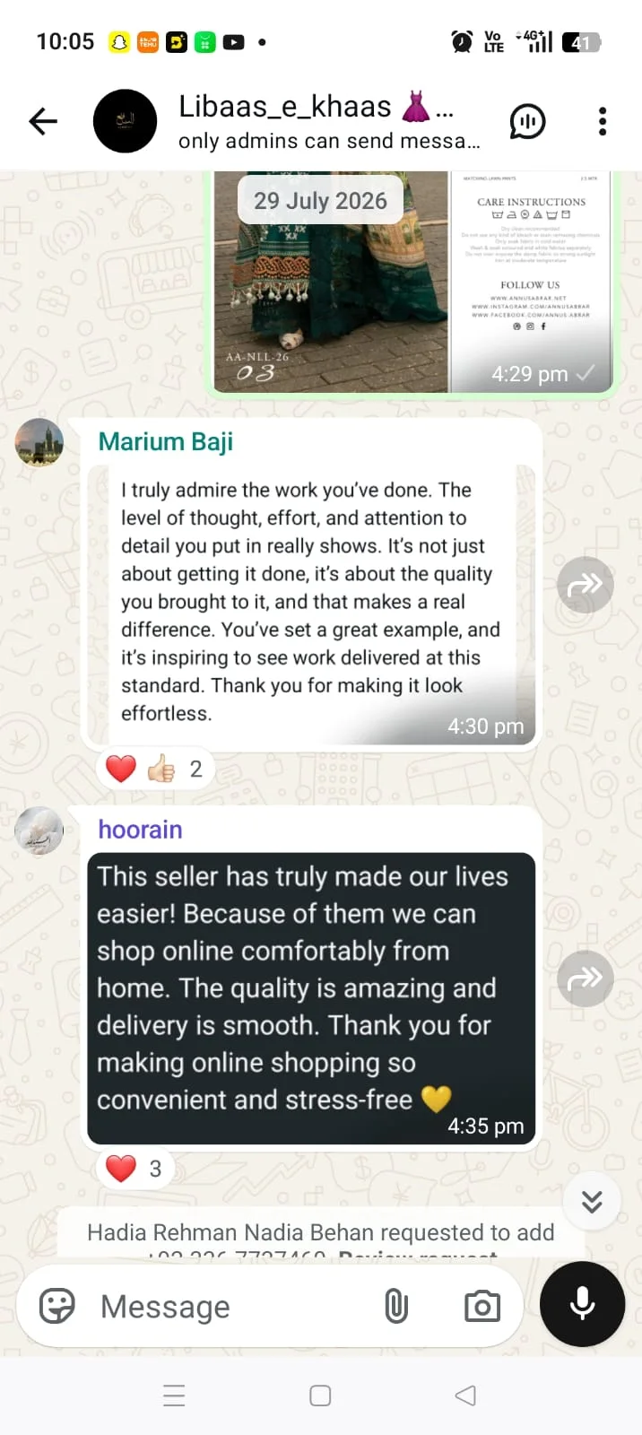 Alnafay Collection customer review 2